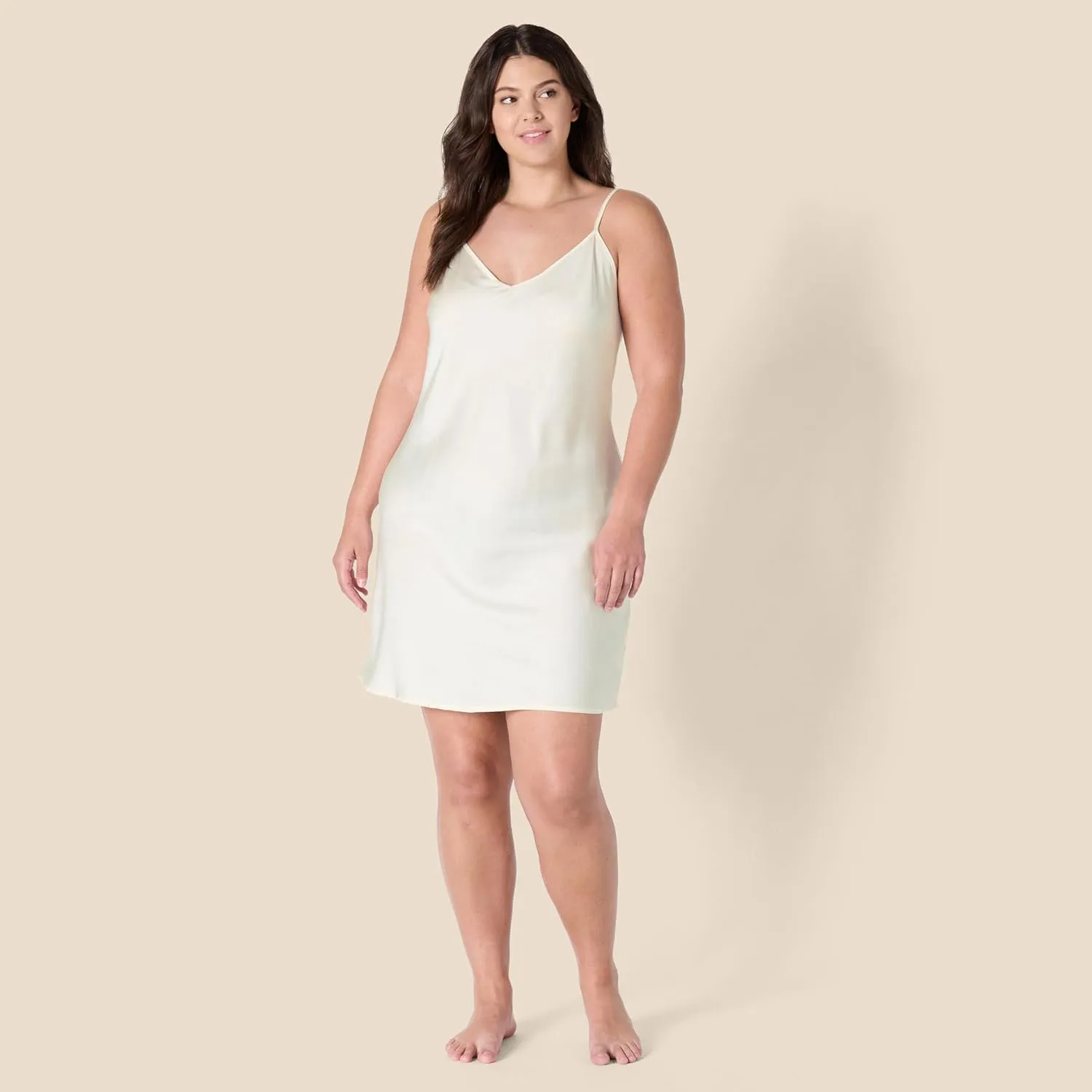 Amazon Essentials Women's Soft Satin Sleepwear Cami Slip Mini Nightgown