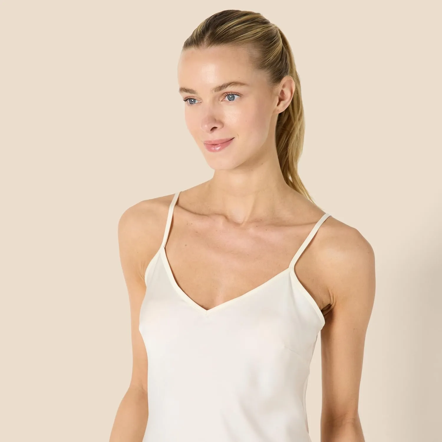 Amazon Essentials Women's Soft Satin Sleepwear Cami Slip Mini Nightgown