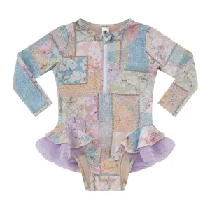 Aqua Blu Kids Long Sleeve One Piece AG2317BR - Brindle