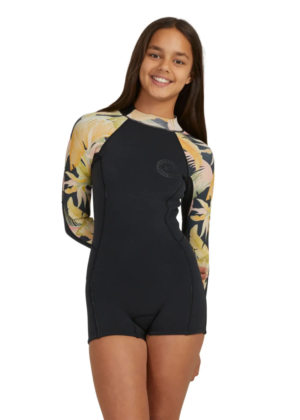 Billabong Girls Spring Fever 2/2mm Back Zip Long Sleeve Spring Suit