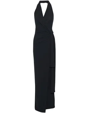 Black Halter Neck Maxi Dress