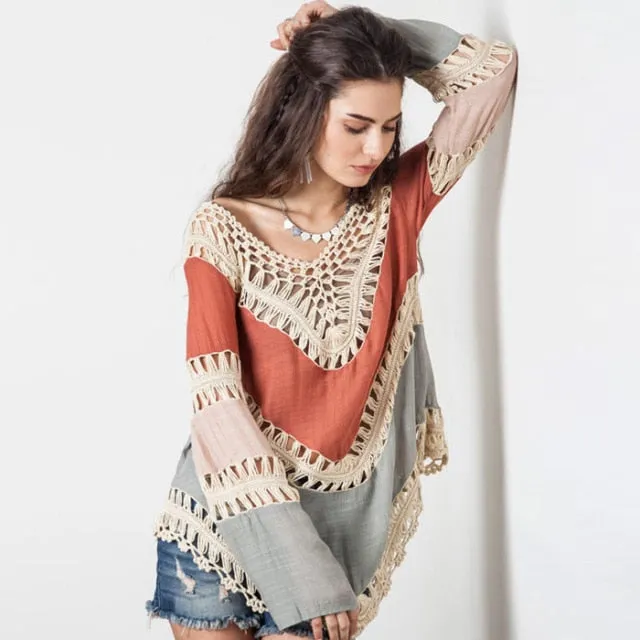 Boho Boho Mini Dress, Beach Dress, Cover up Dress, Orange Dream Catcher