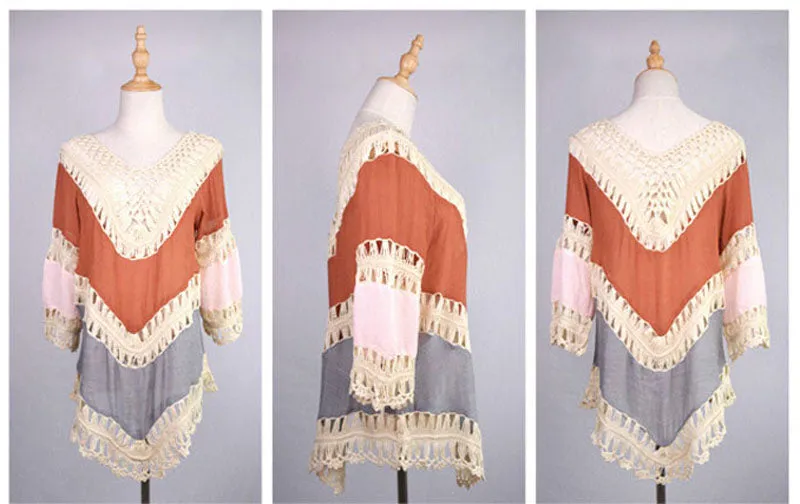 Boho Boho Mini Dress, Beach Dress, Cover up Dress, Orange Dream Catcher