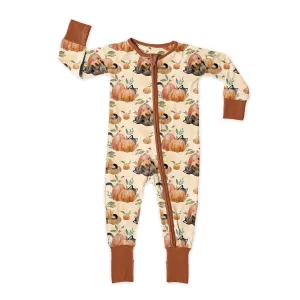 Cat-O-Lantern Zip Romper