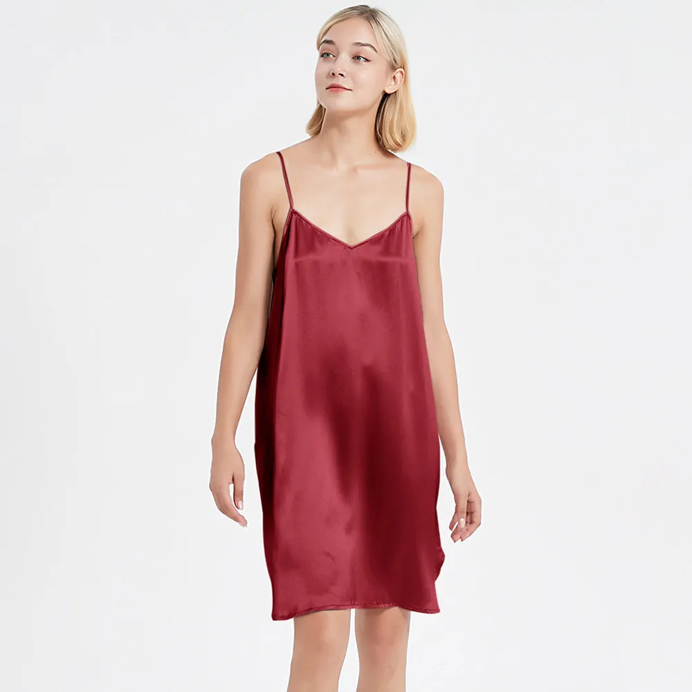 Classic Short Silk Slip Nightgown Silk Nightdress