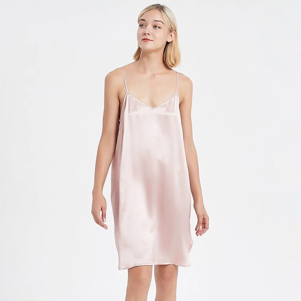 Classic Short Silk Slip Nightgown Silk Nightdress