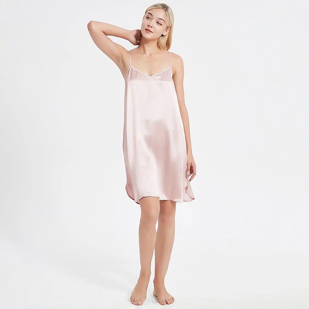 Classic Short Silk Slip Nightgown Silk Nightdress