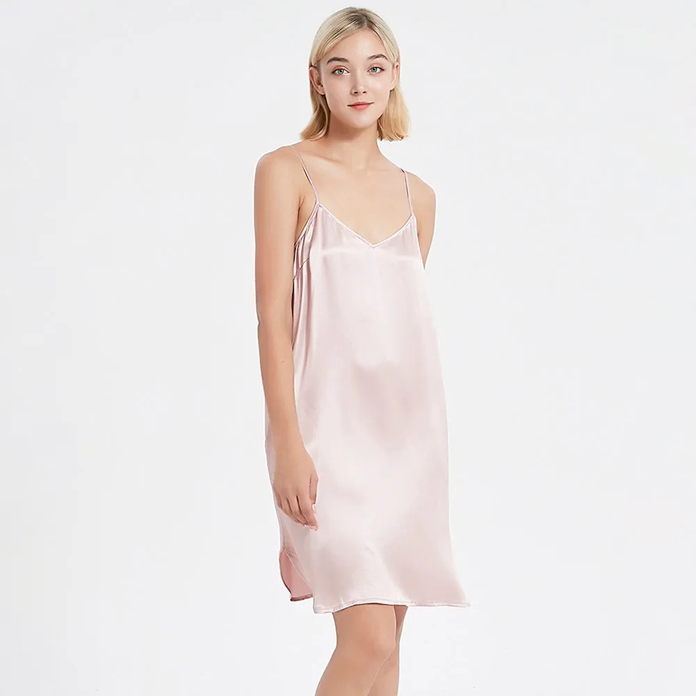 Classic Short Silk Slip Nightgown Silk Nightdress