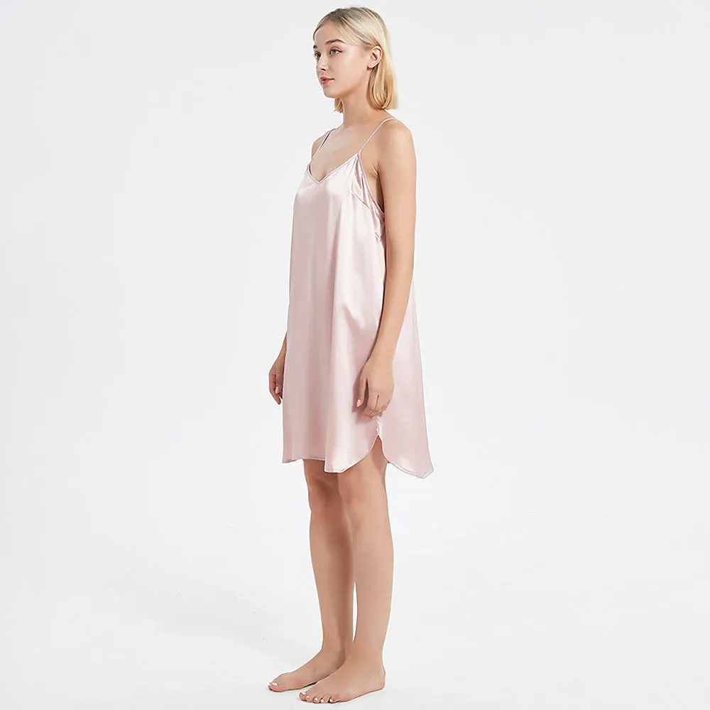 Classic Short Silk Slip Nightgown Silk Nightdress