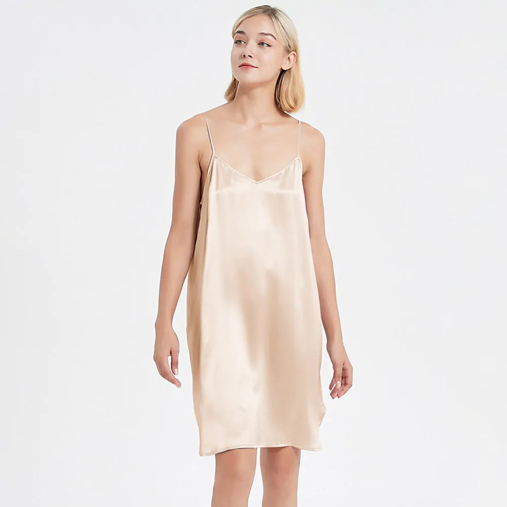 Classic Short Silk Slip Nightgown Silk Nightdress