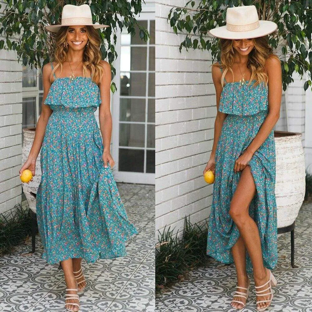 FashionSierra - Women Ladies Summer Boho Maxi Sundress