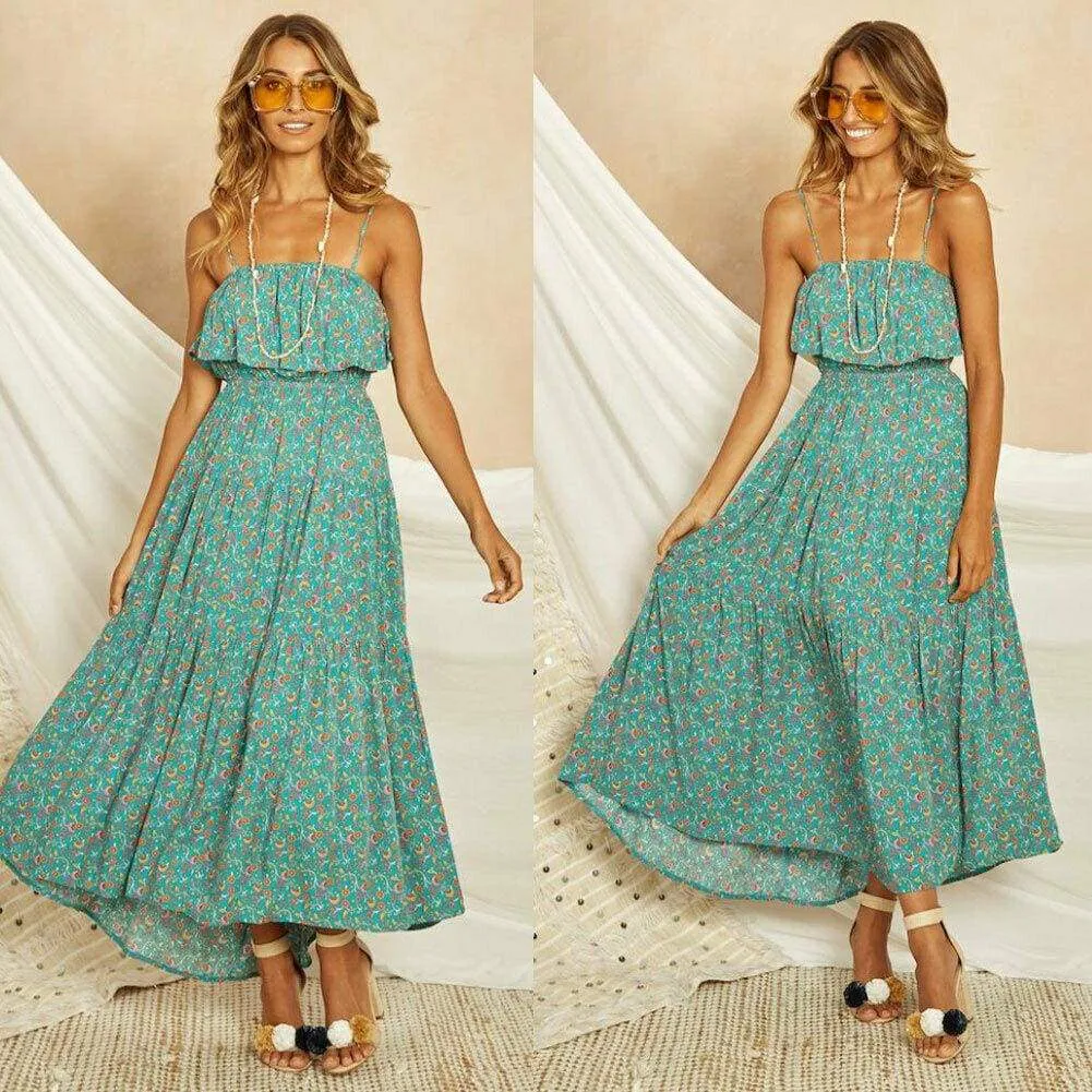 FashionSierra - Women Ladies Summer Boho Maxi Sundress