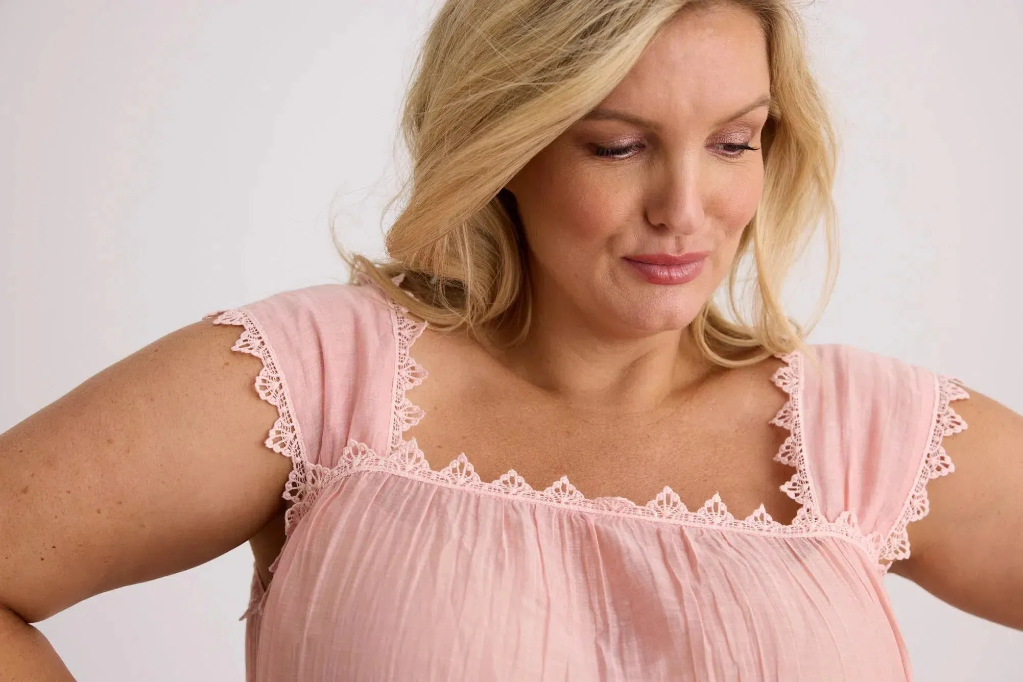 Grace - Nightgown - Knee Length - Pink