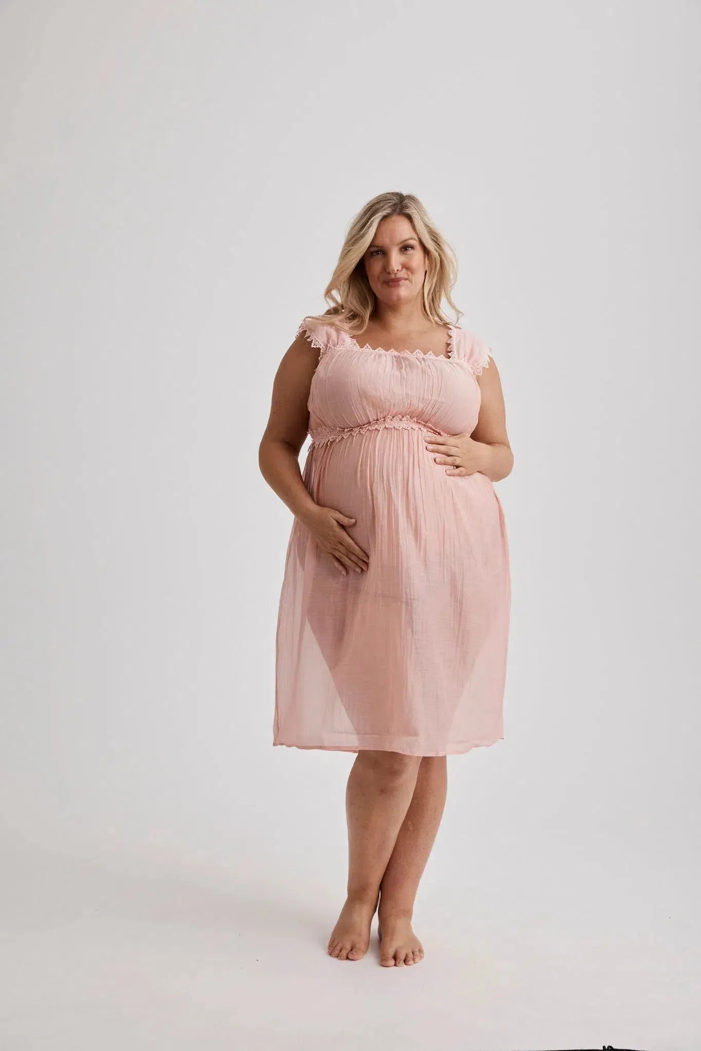 Grace - Nightgown - Knee Length - Pink