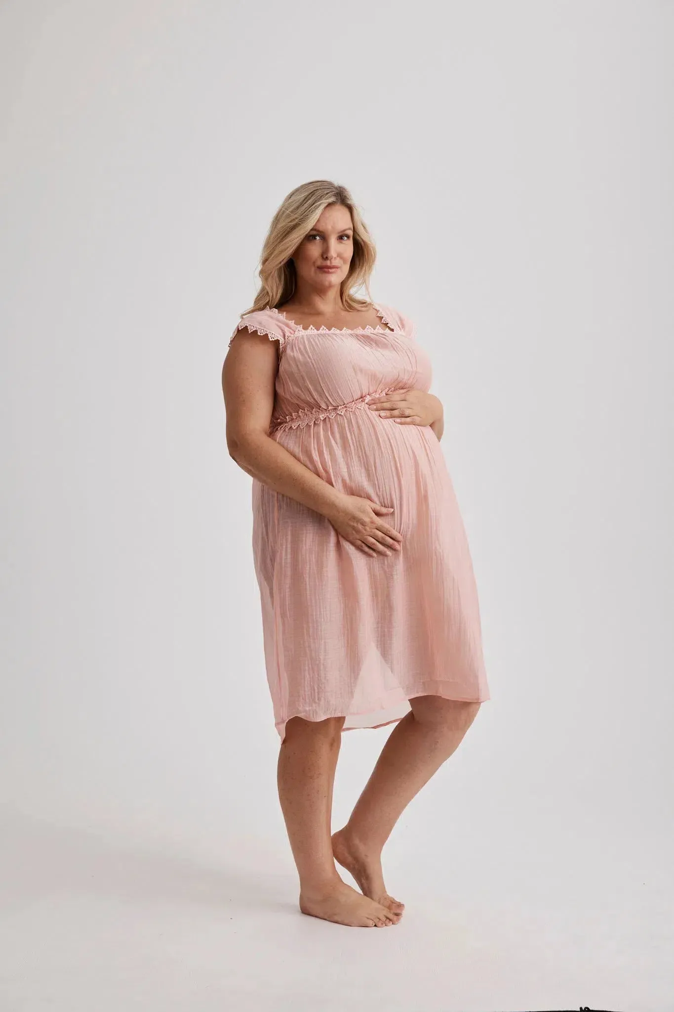Grace - Nightgown - Knee Length - Pink