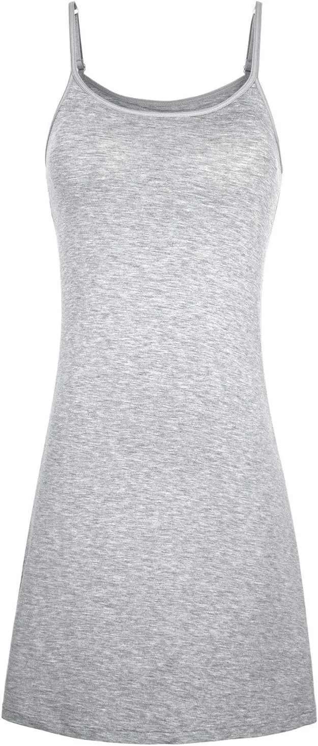 H HIAMIGOS Nightgowns for Women with Built in Bra Slip Dress Sleepwear Sleeveless Nightdress Full Slips