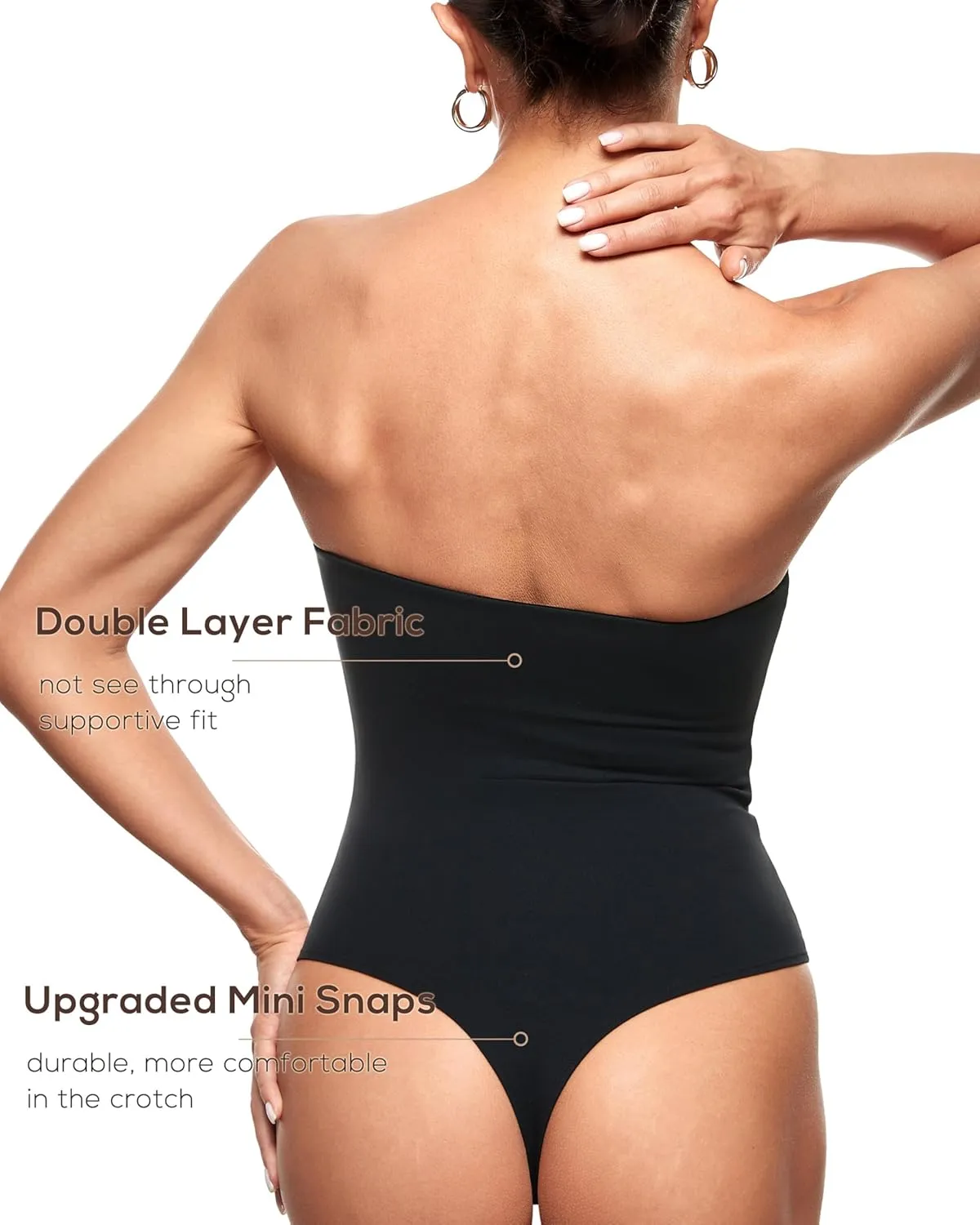 INLYRIC Women's Natrelax Sexy Strapless Bodysuit Thong Tube Top Off The Shoulder One Piece Leotard
