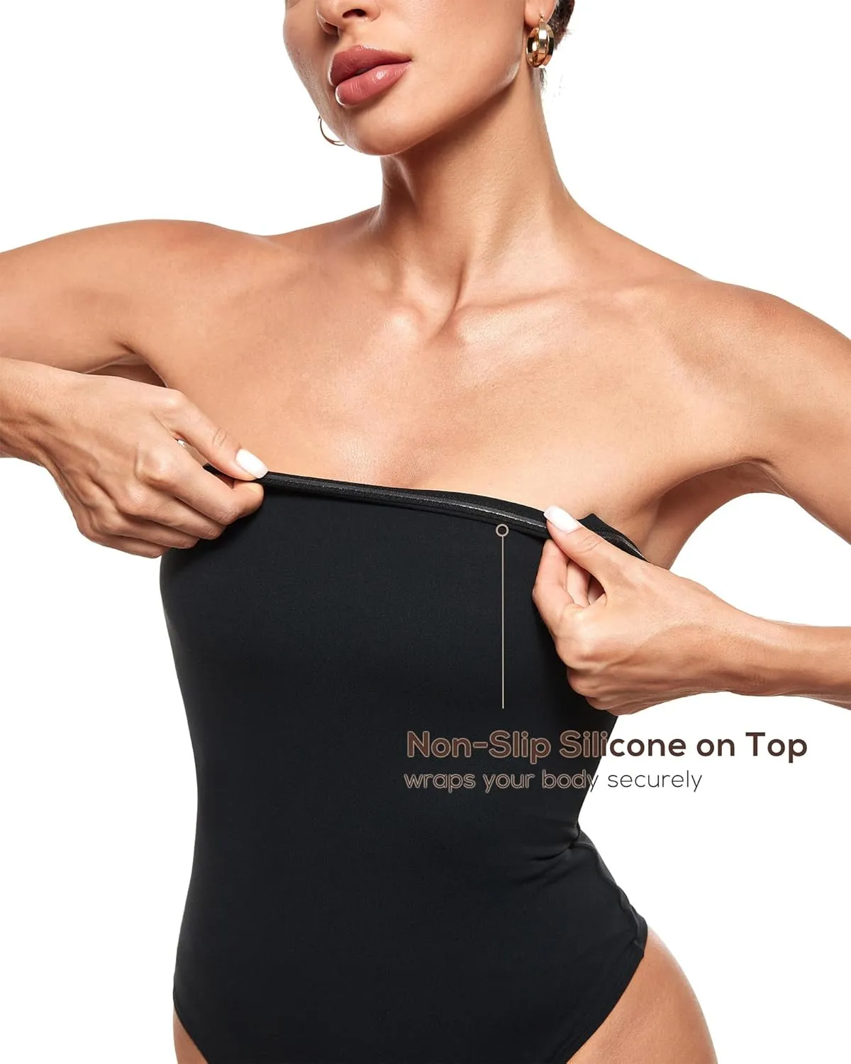 INLYRIC Women's Natrelax Sexy Strapless Bodysuit Thong Tube Top Off The Shoulder One Piece Leotard