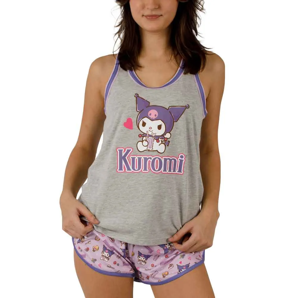 Kuromi Milkshake Juniors Tank TOP & Short Pajama Set