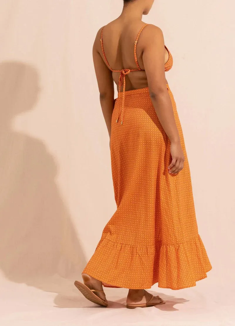 Marigold Ruffle Wrap Skirt