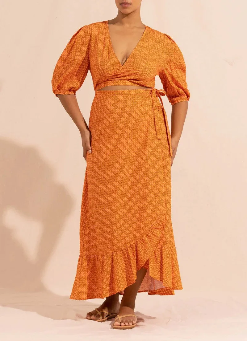 Marigold Ruffle Wrap Skirt