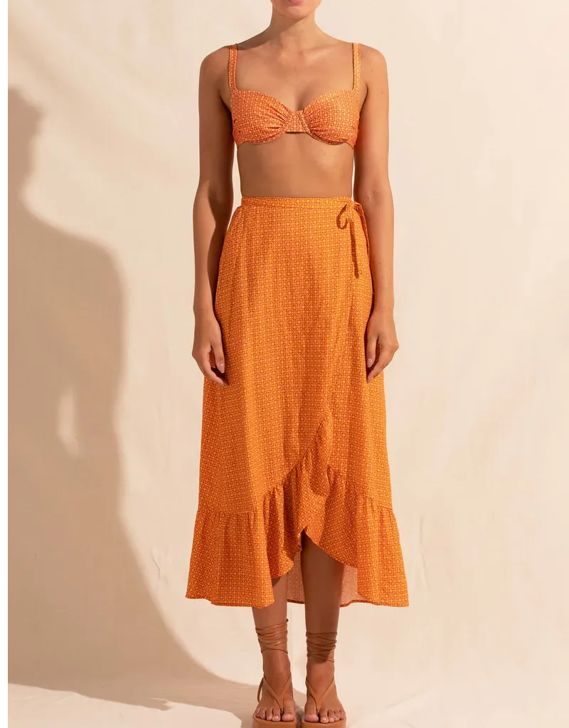 Marigold Ruffle Wrap Skirt