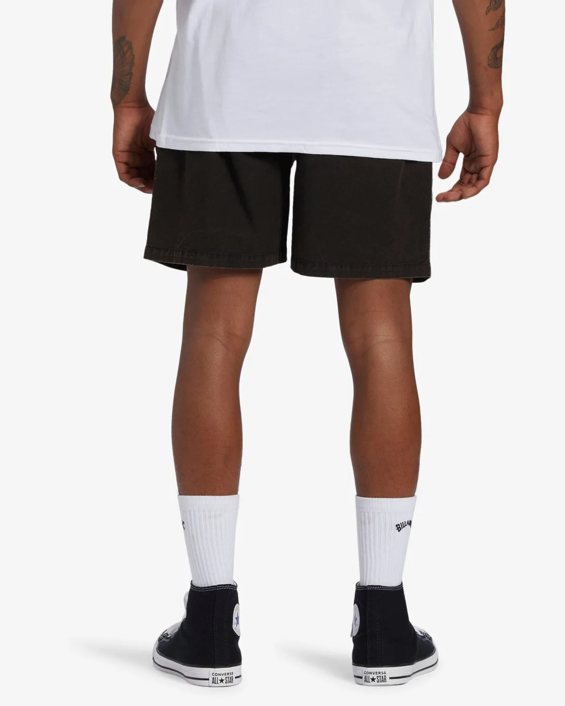 Mario Stretch 17" Elastic Waist Shorts - Black