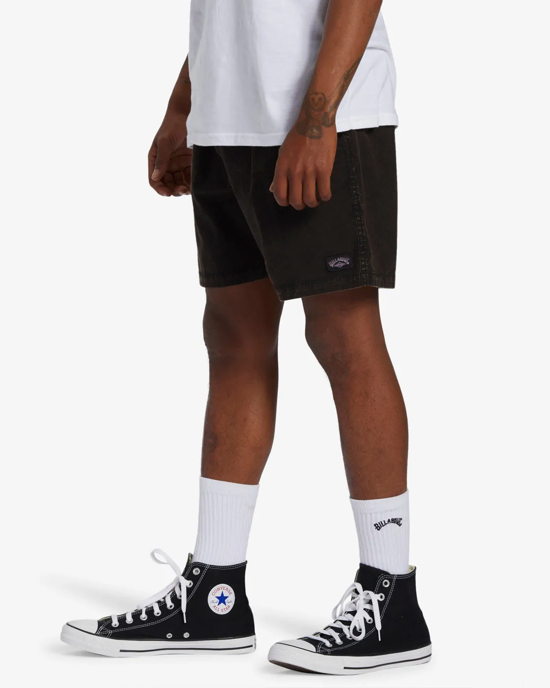 Mario Stretch 17" Elastic Waist Shorts - Black