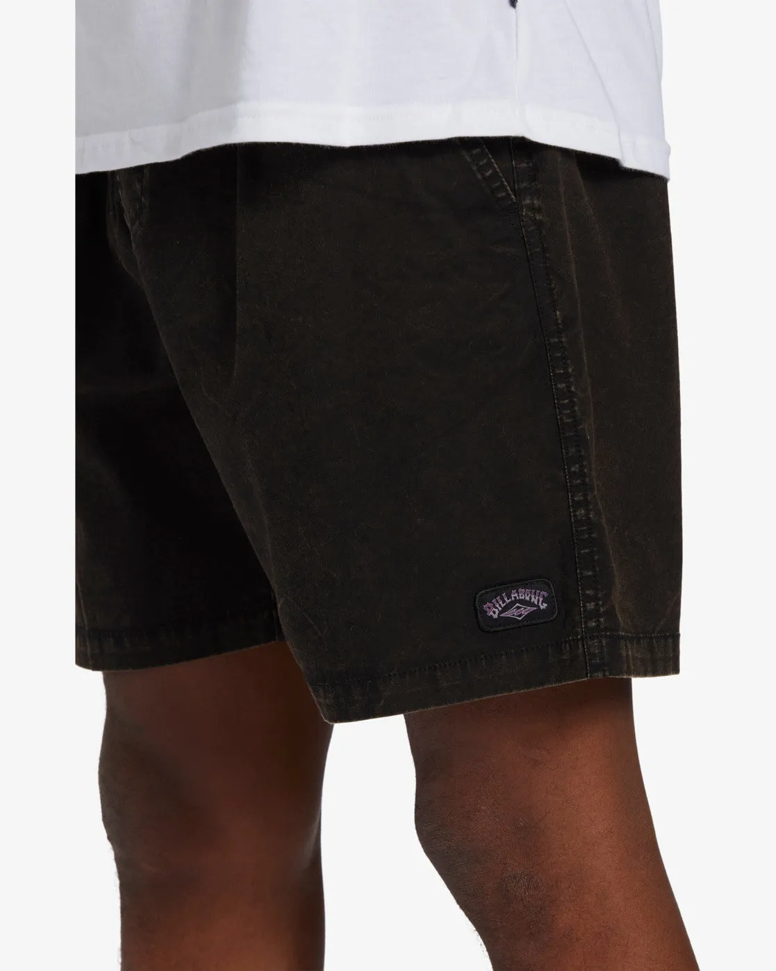 Mario Stretch 17" Elastic Waist Shorts - Black
