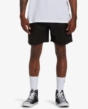 Mario Stretch 17" Elastic Waist Shorts - Black