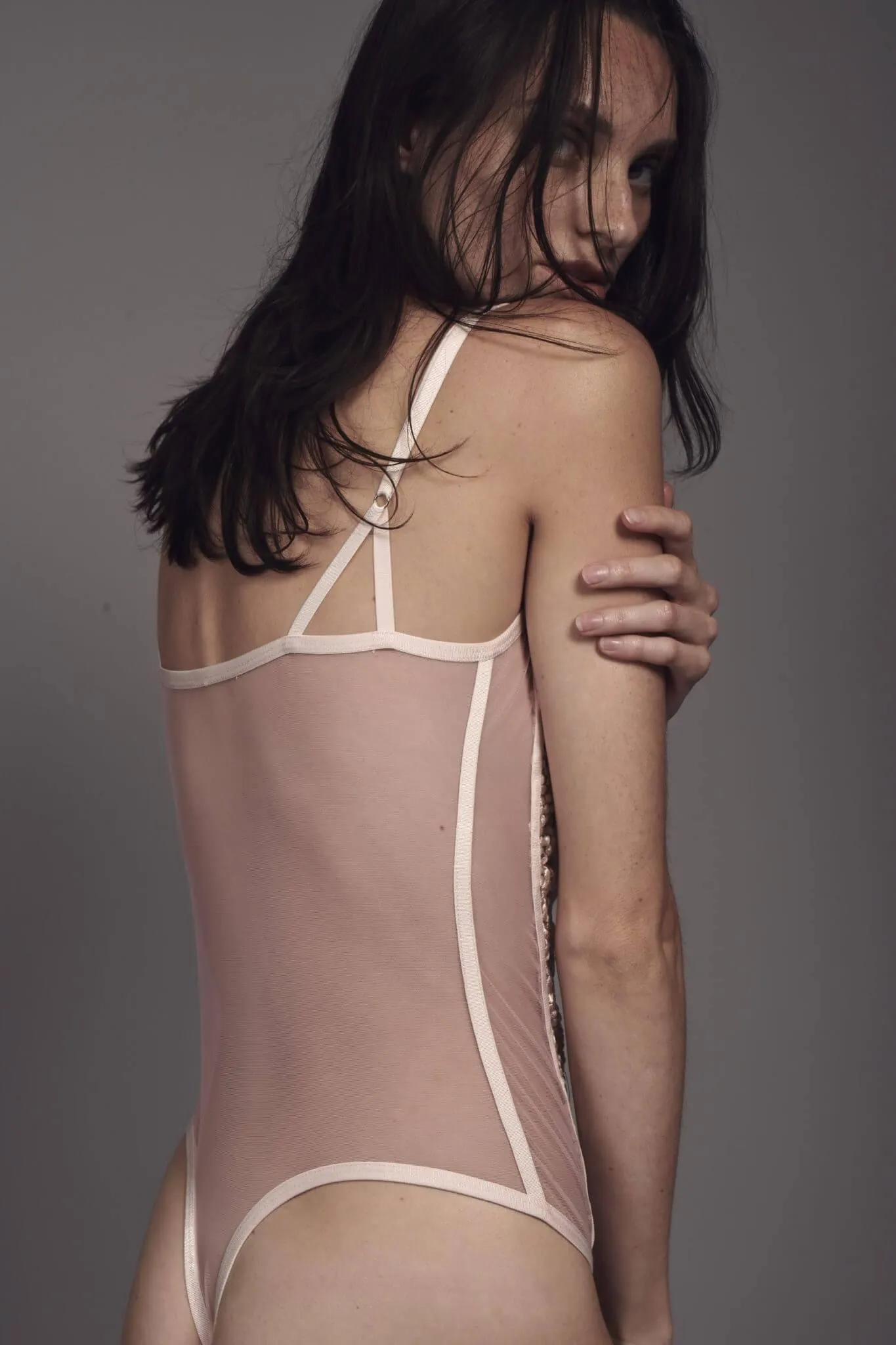 Pink Luz French Embroidered Tulle Bodysuit