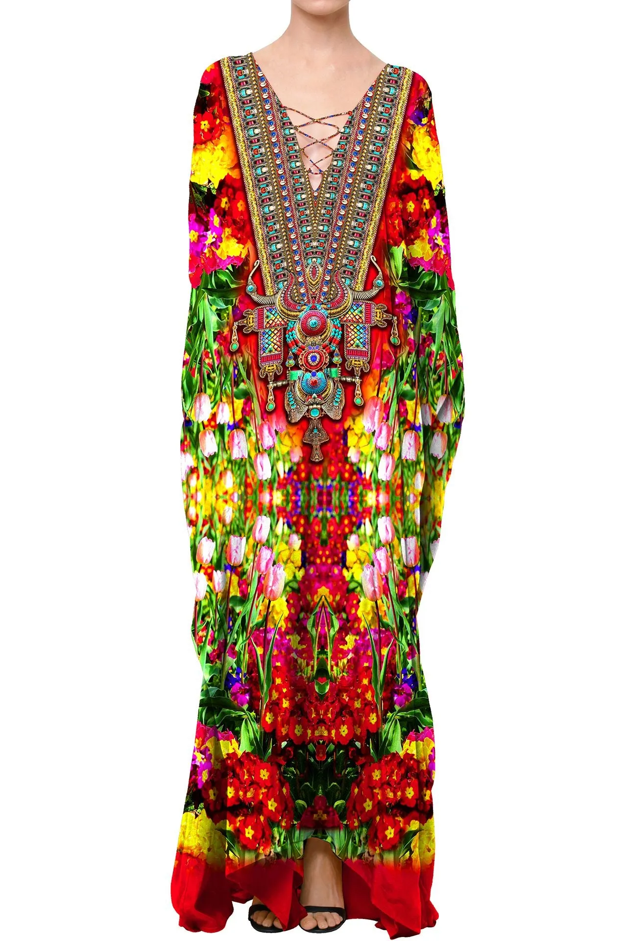 Printed Caftan Maxi Dress