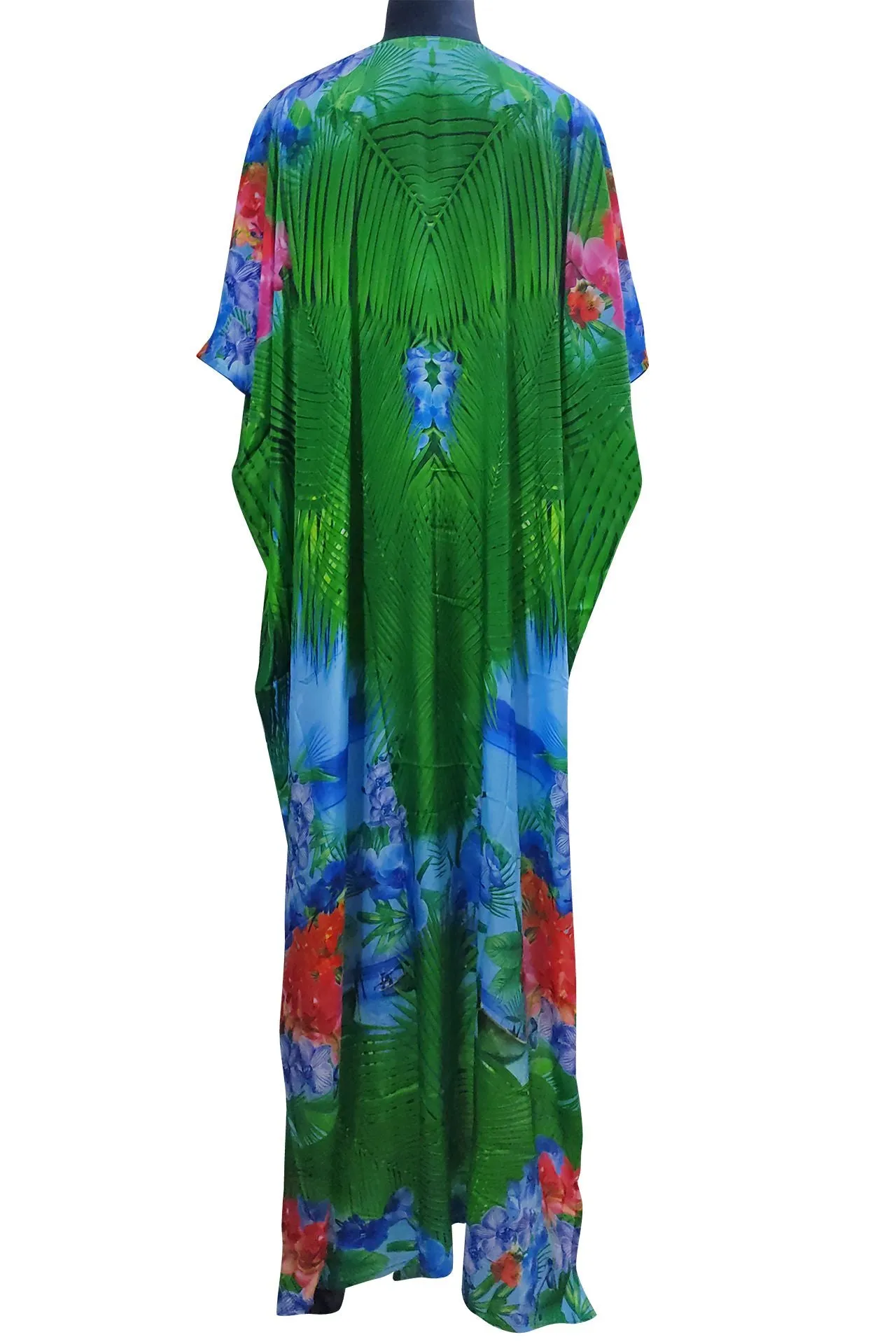 Printed Kaftan Dress Green