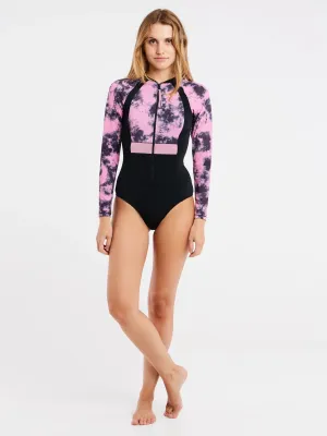 Protest PRTADRIATIC Women's Long Sleeve Swim Suit - Black/ Purple