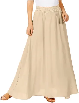 PTOLOCIF Maxi Skirts for Women High Waitsed Long Skirts Flowy Summer Skirt a Line Elastic Beach Party Dress Trendy Outfits