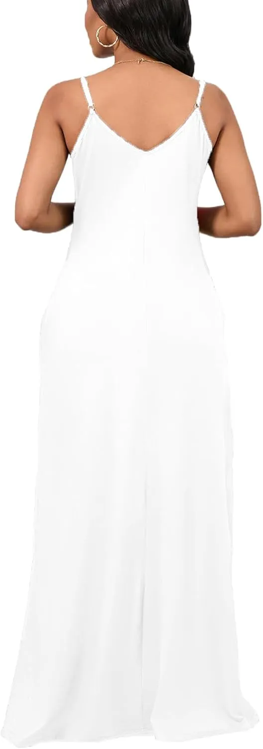 SheKiss 2025 Women's Casual Summer Floral Long Maxi Dresses Floor Length Sleeveless Plus Size Sundresses
