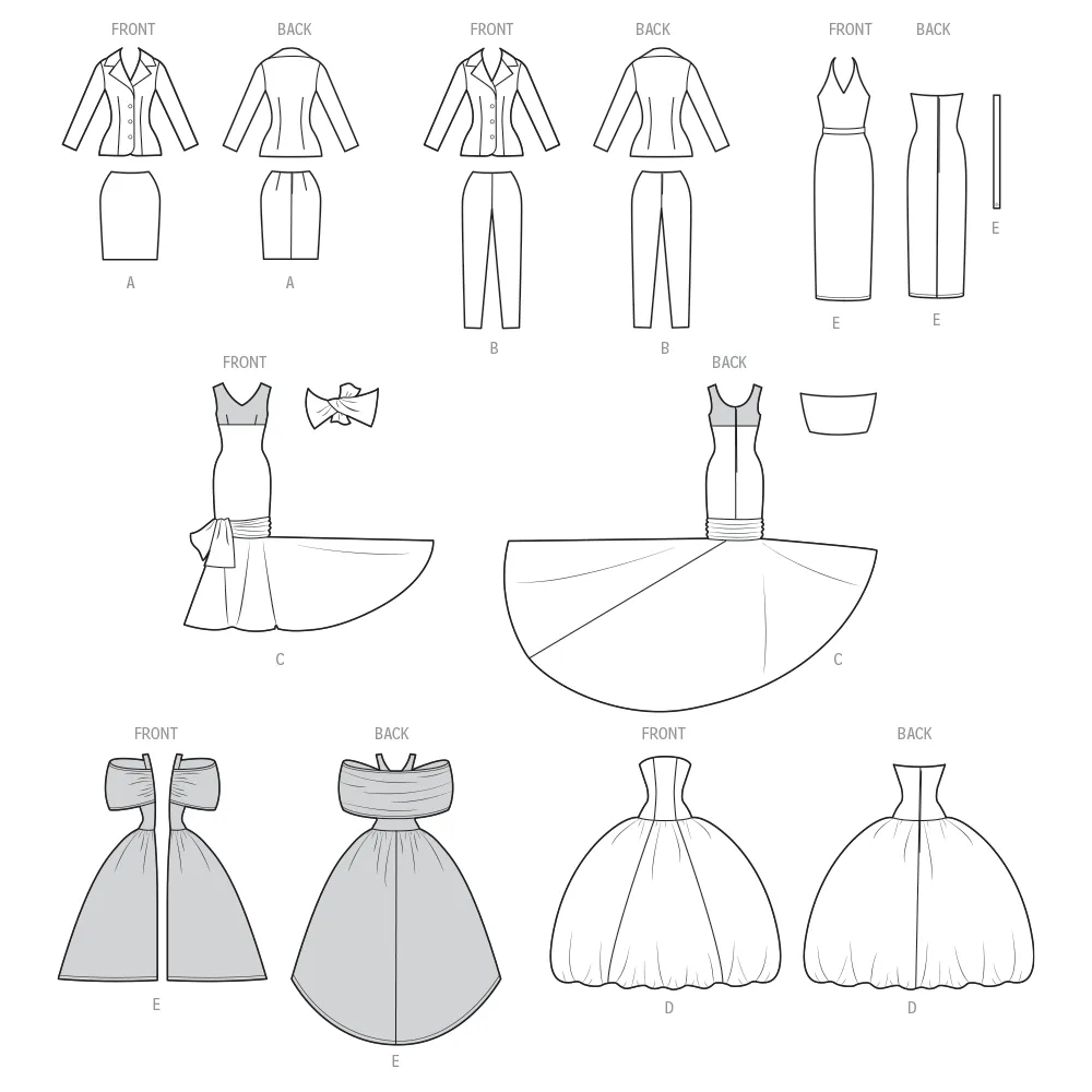 Simplicity Sewing Pattern 9939 Fashion Doll Clothes by Andrea Schewe Designs