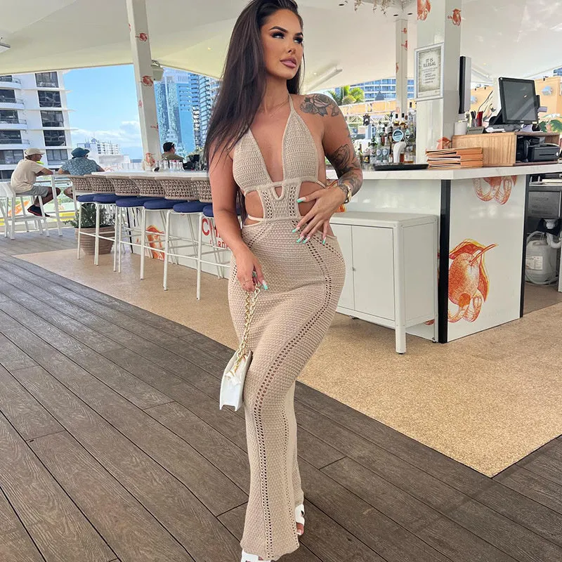 TastyHottie - Karen Hollow Out Halter Backless Maxi Dress