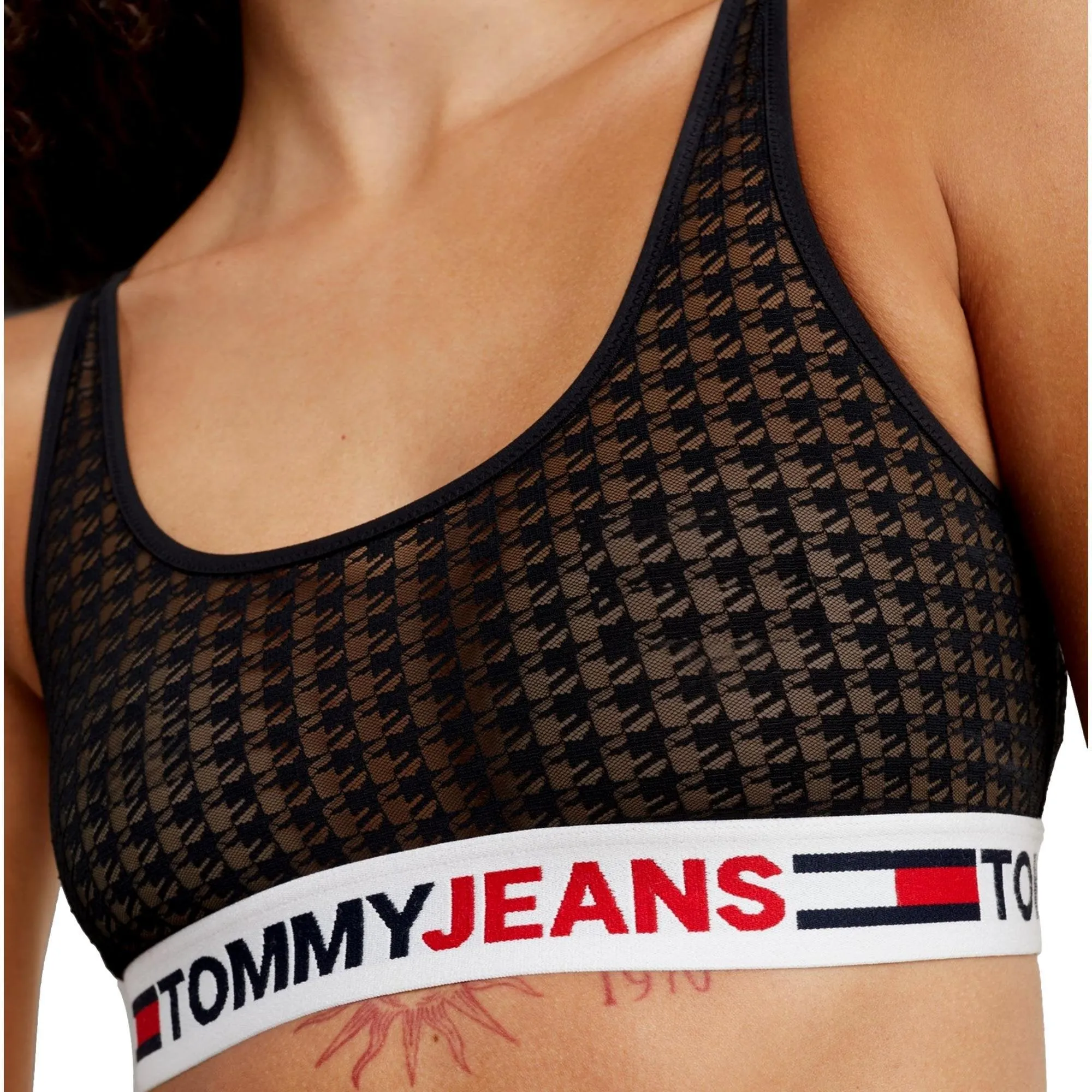Tommy Hilfiger Tommy Allover Lace Bralette - Black