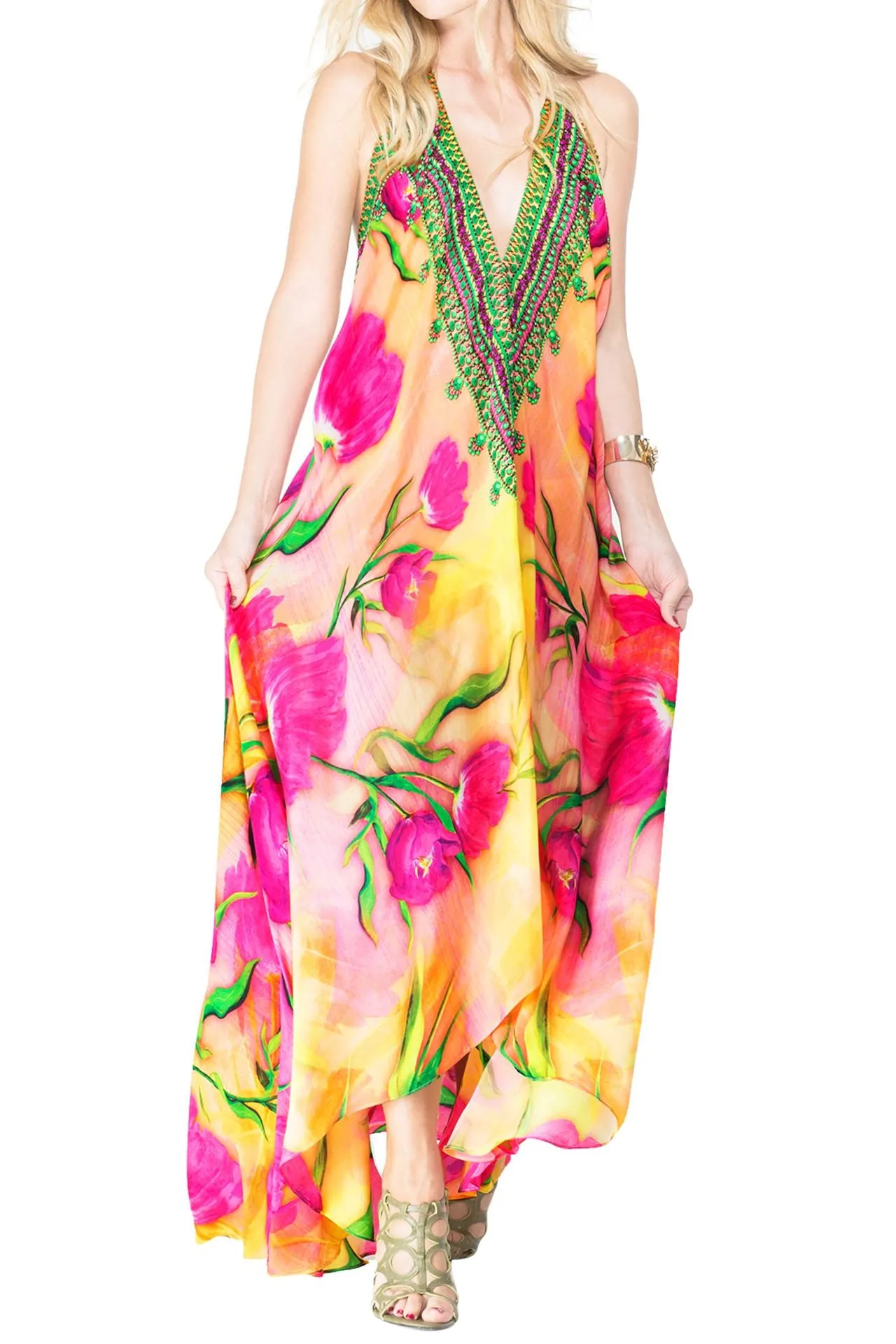 Tulip Print Maxi Dress