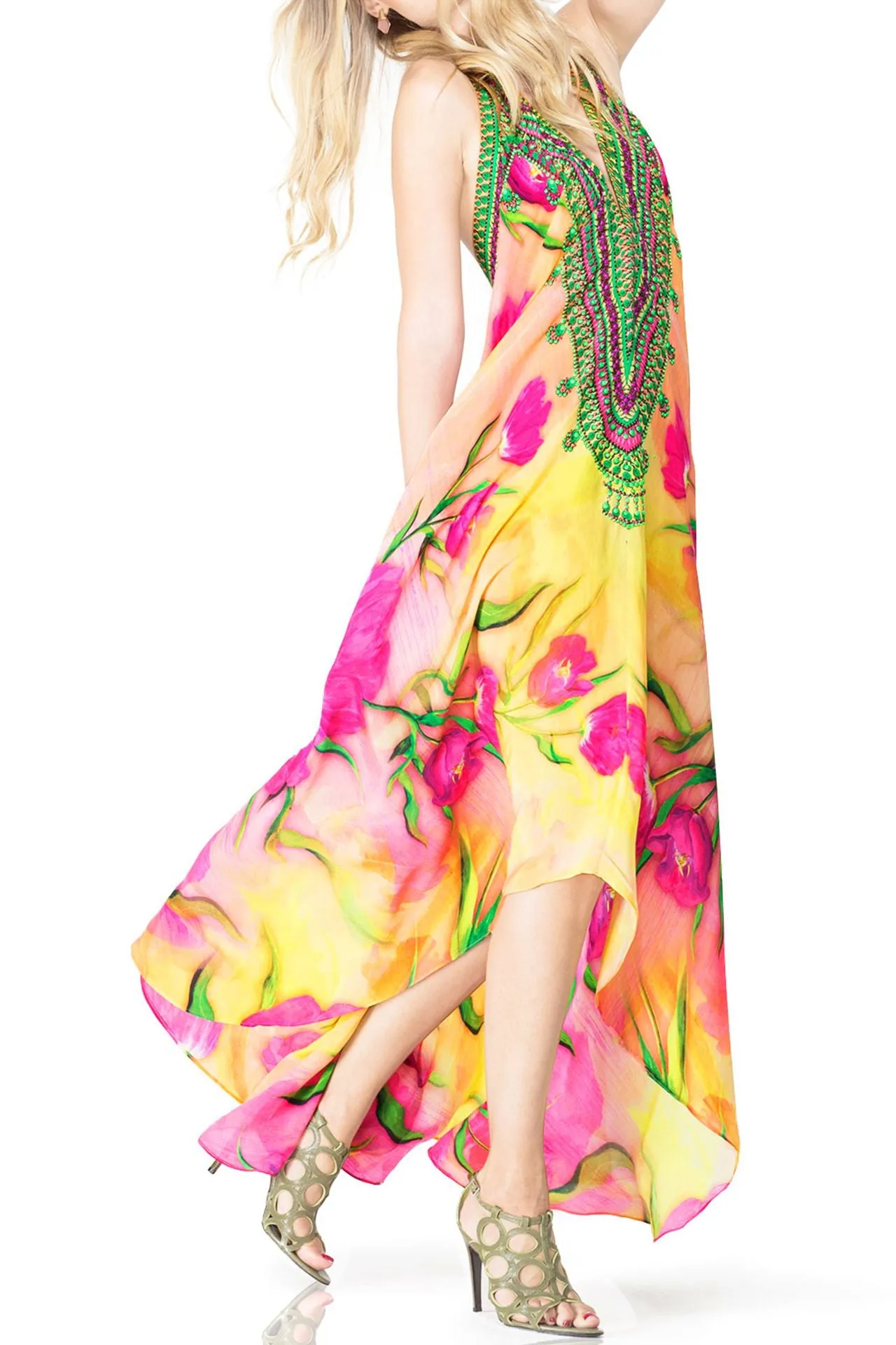 Tulip Print Maxi Dress