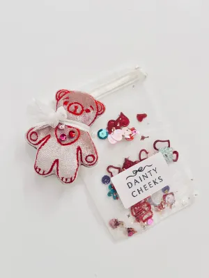 Valentine Velvet Pocket Teddy Bear