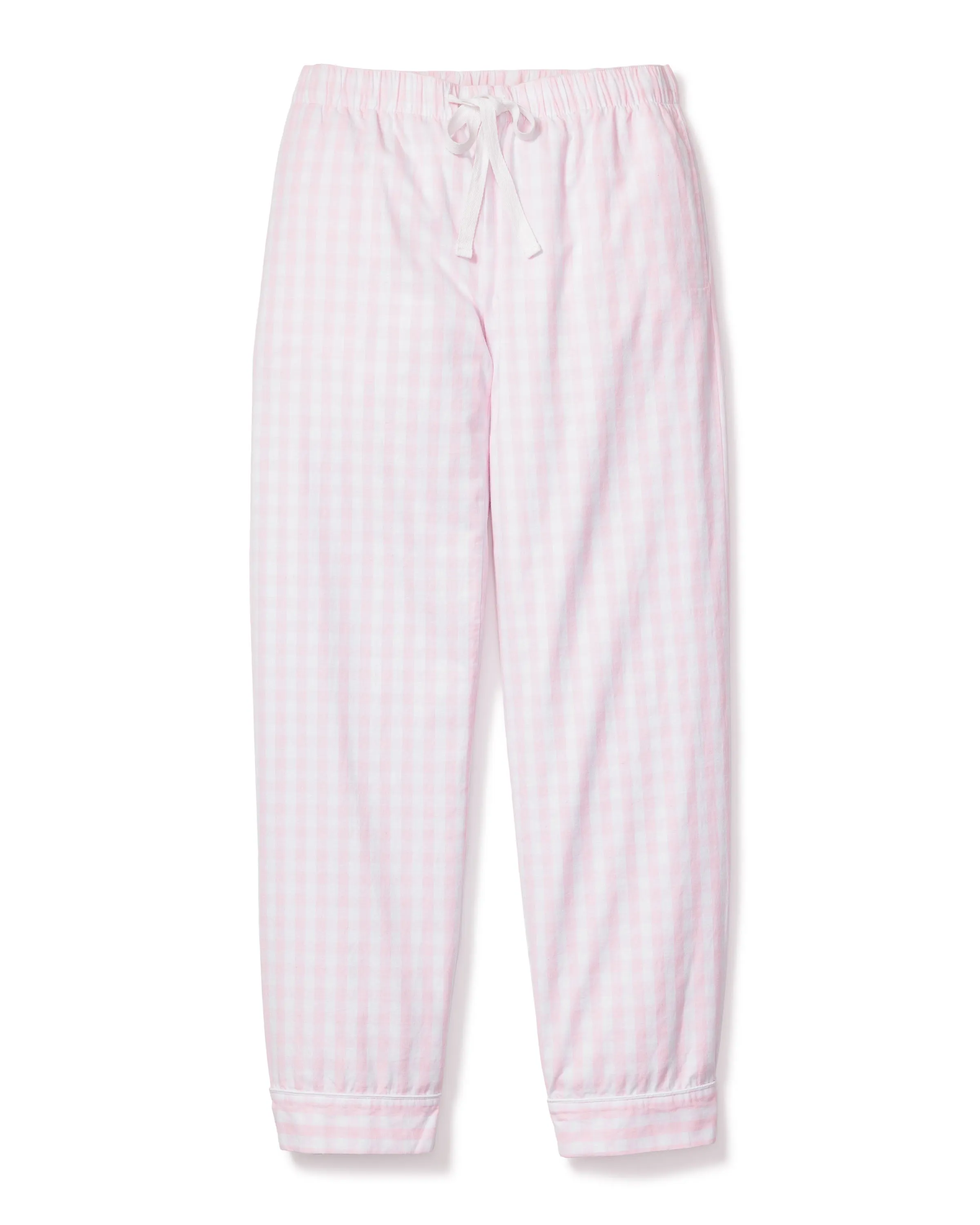 Women's Twill Women's Pink Gingham Short Set & Pants