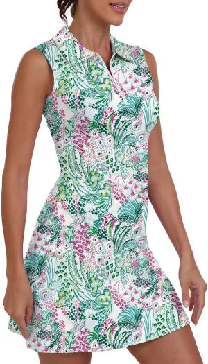 Womens Two Piece Tennis Golf Dress UPF 50  Active Athletic Activewear Sports Dresses with Pocket Separate Shorts